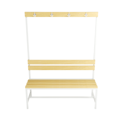 Banca vestiar cu spatar si cuier 1200.max